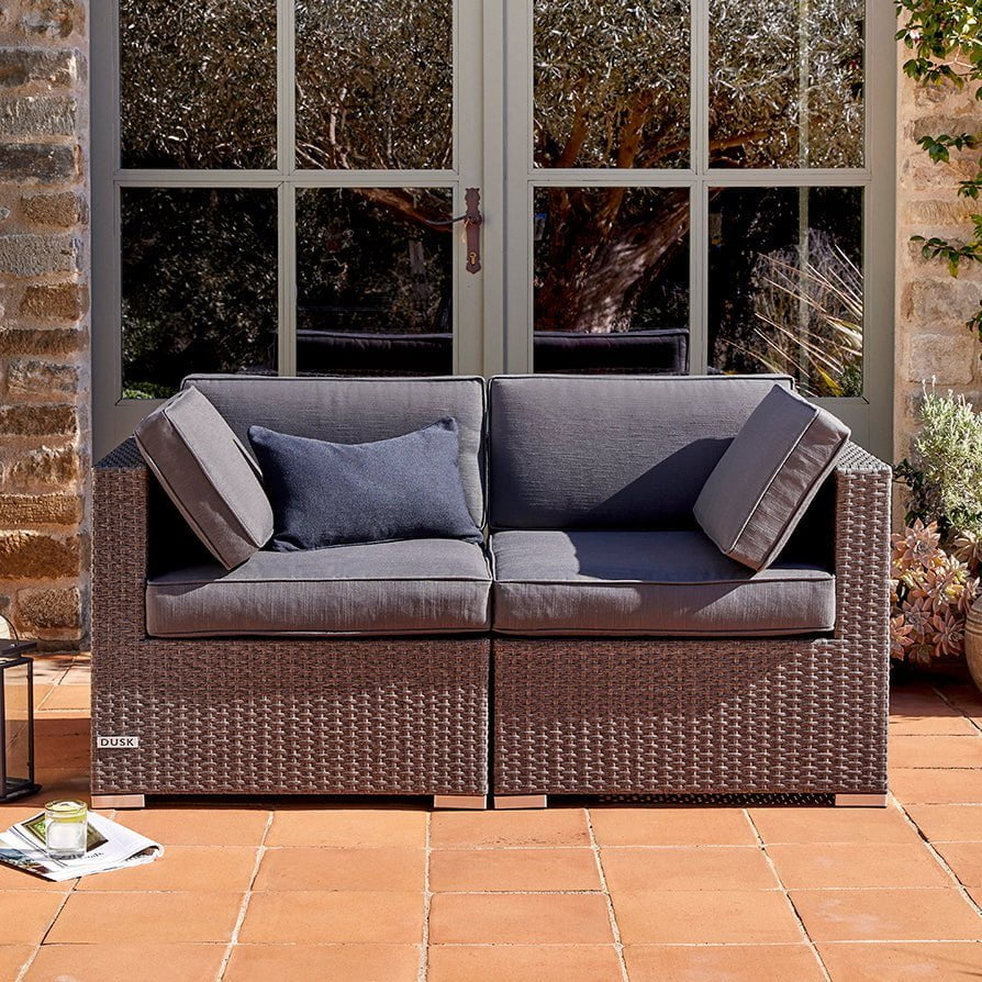 Lisbon 2 Seater Garden Sofa - Grey - DUSK