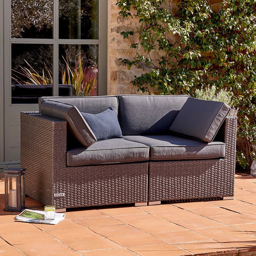 Lisbon 2 Seater Garden Sofa - Grey - DUSK