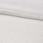 Logan 100% Cotton Waffle Stripe Duvet Cover & Pillowcase Set - White - DUSK