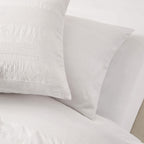 Logan 100% Cotton Waffle Stripe Duvet Cover & Pillowcase Set - White - DUSK