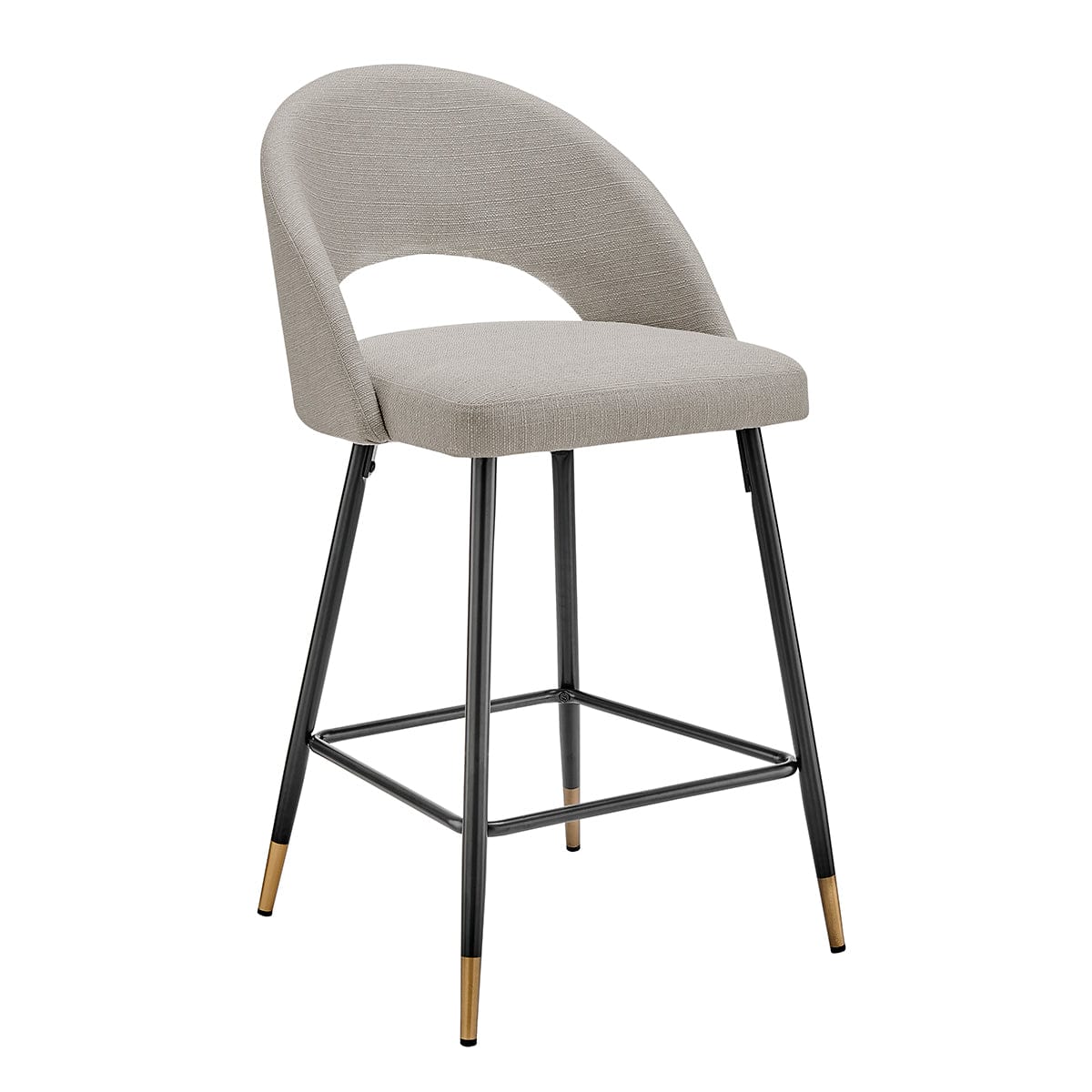 Lola Set of 2 Barstools - Linen Look - Stone Grey - DUSK