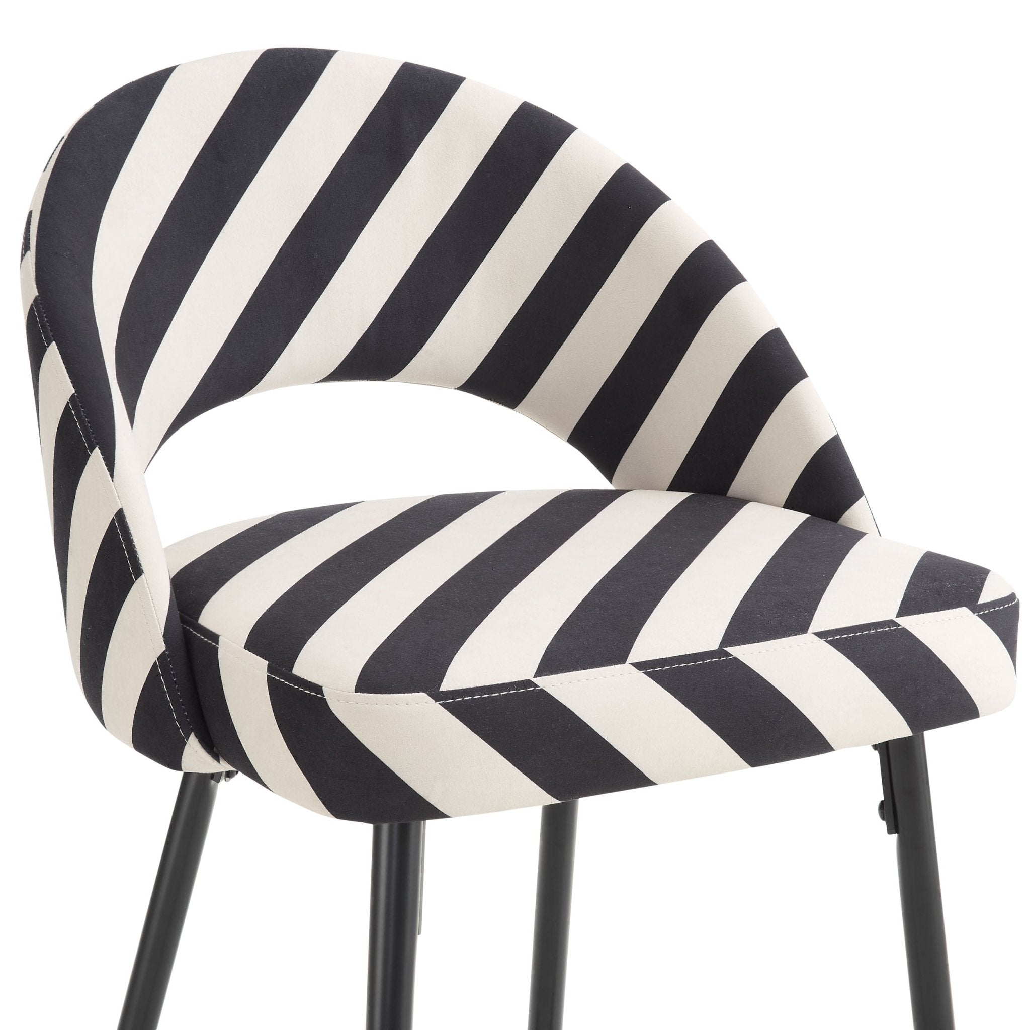 Lola Set of 2 Barstools - Mono Stripe - DUSK