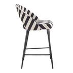 Lola Set of 2 Barstools - Mono Stripe - DUSK