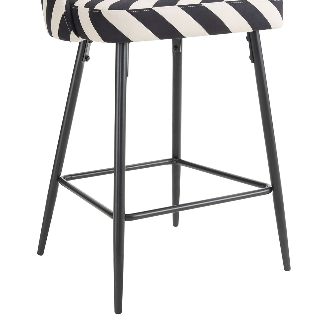 Lola Set of 2 Barstools - Mono Stripe - DUSK