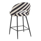 Lola Set of 2 Barstools - Mono Stripe - DUSK