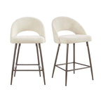 Lola Set of 2 Barstools - Teddy Fabric - DUSK