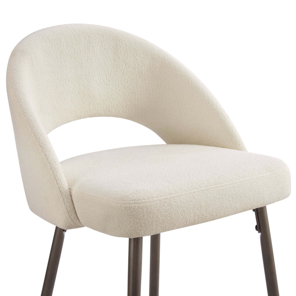 Lola Set of 2 Barstools - Teddy Fabric - DUSK