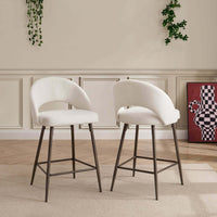 Lola Set of 2 Barstools - Teddy Fabric - DUSK