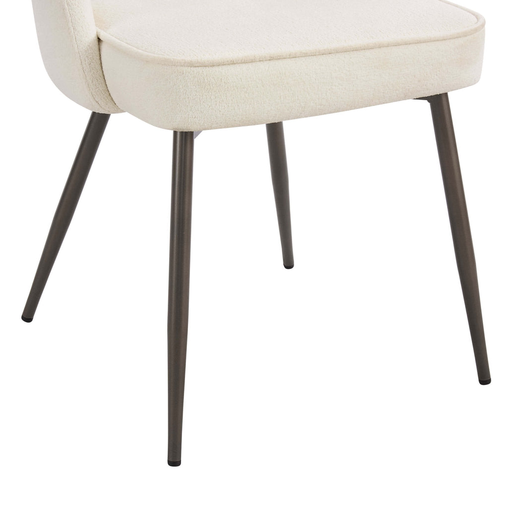 Lola Set of 2 Dining Chairs - Teddy Fabric - DUSK