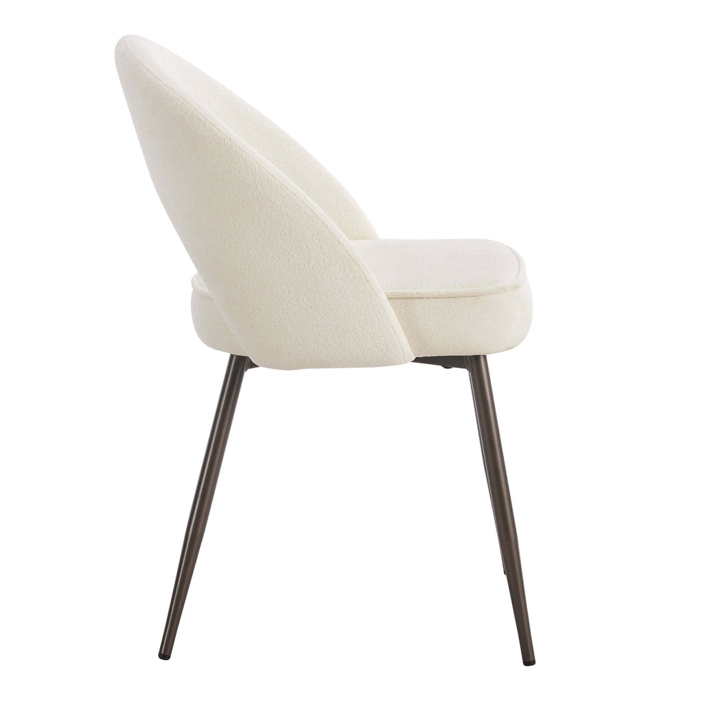 Lola Set of 2 Dining Chairs - Teddy Fabric - DUSK