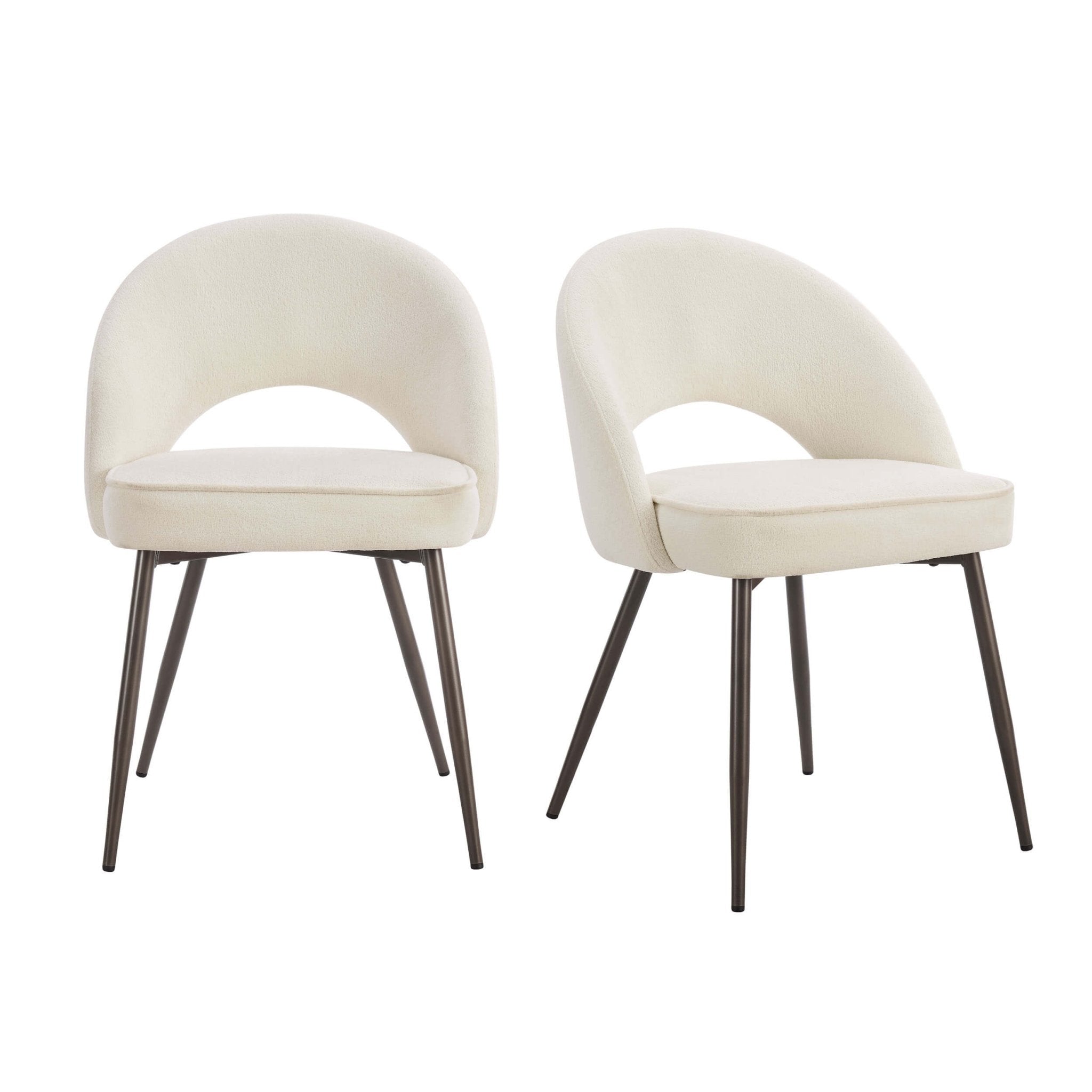 Lola Set of 2 Dining Chairs - Teddy Fabric - DUSK