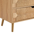 Lottie Woven 3 Drawer Chest - Light Wood - DUSK