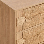 Lottie Woven 3 Drawer Chest - Light Wood - DUSK