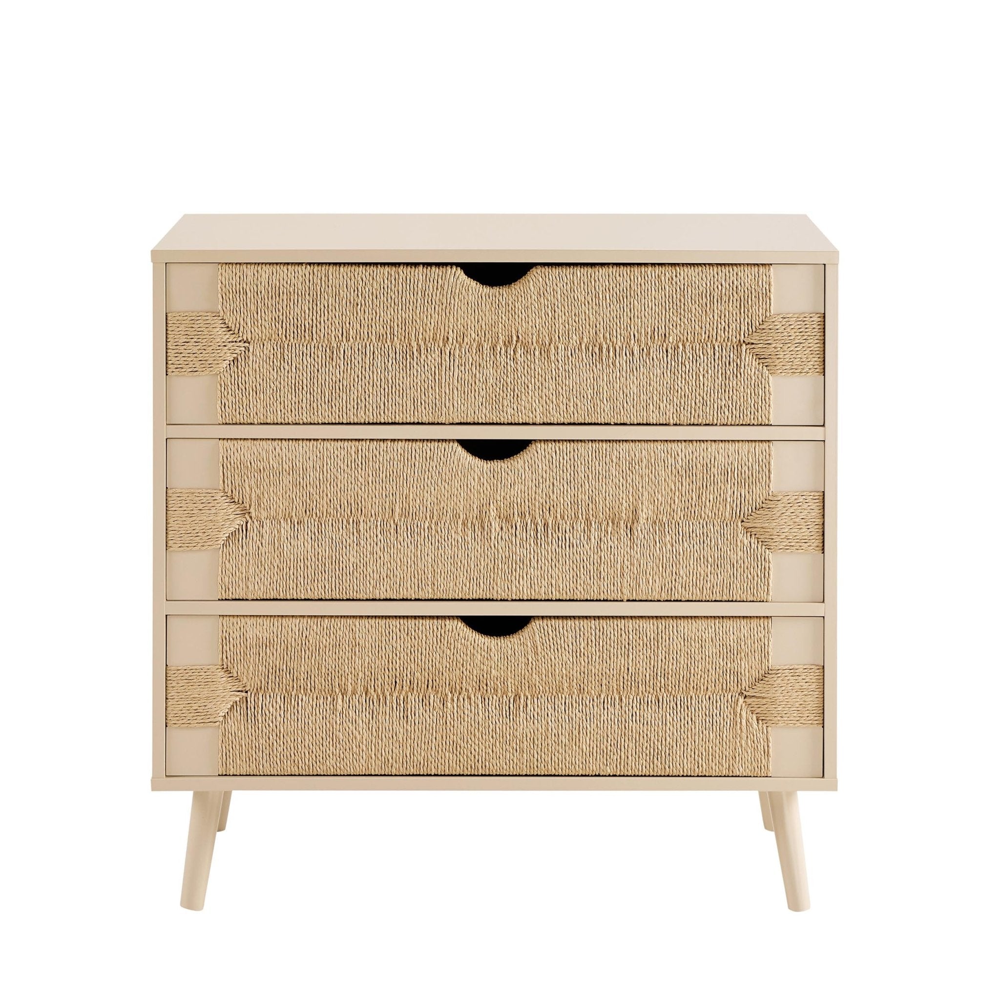 Lottie Woven 3 Drawer Chest - Sand - DUSK