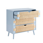 Lottie Woven 3 Drawer Chest - Sky Blue - DUSK