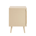 Lottie Woven Bedside Table with Door - Sand - DUSK