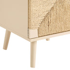 Lottie Woven Bedside Table with Door - Sand - DUSK