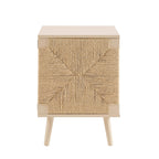 Lottie Woven Bedside Table with Door - Sand - DUSK