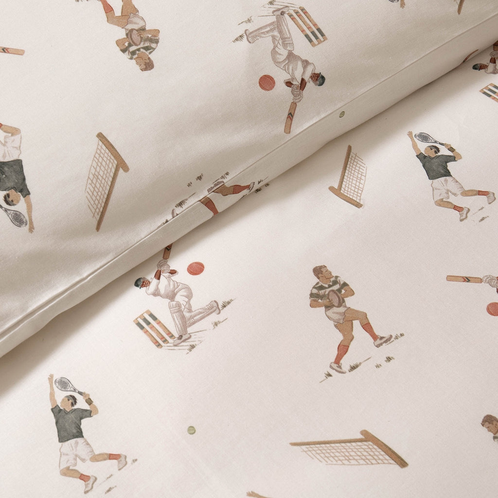 Luca Sporty 100% Cotton Kids Duvet Cover & Pillowcase Set - Taupe - DUSK