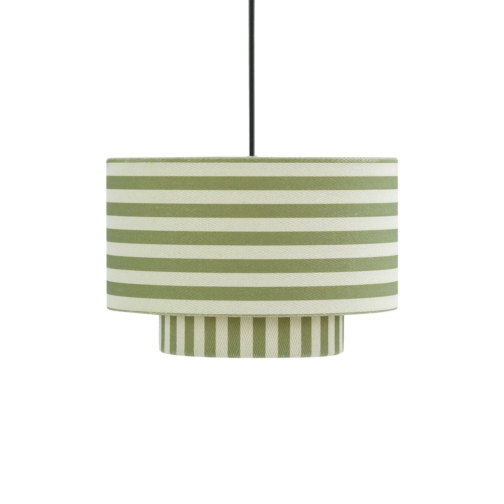 Lucia Striped Double Tiered Ceiling Shade - Green - DUSK