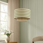 Lucia Striped Double Tiered Ceiling Shade - Green - DUSK