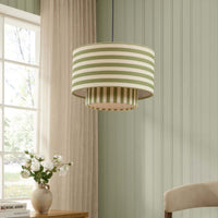 Lucia Striped Double Tiered Ceiling Shade - Green - DUSK