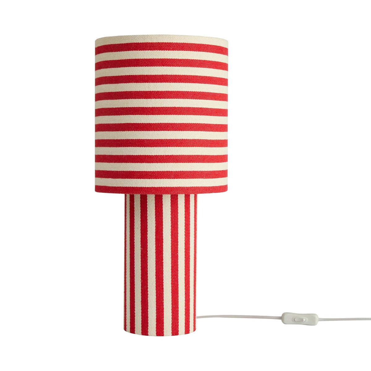 Lucia Striped Table Lamp - Red/White - DUSK