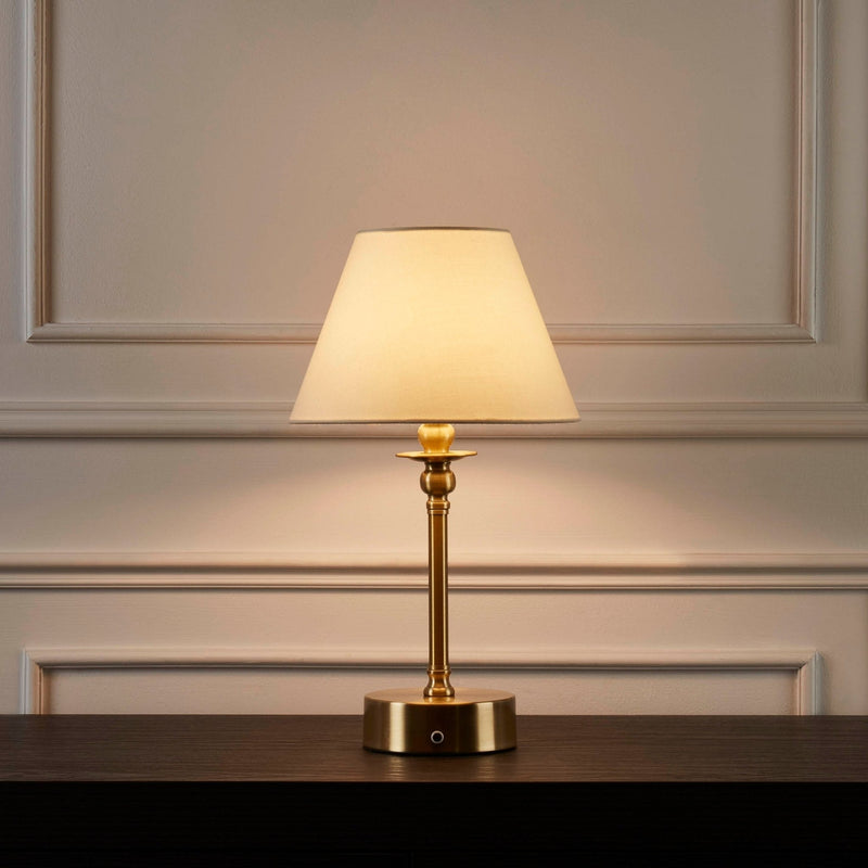Lucille Ornate LED Rechargeable Wireless Lamp - Brass - DUSK