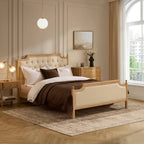 Luxor Bed Frame - Cream Linen - DUSK
