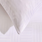 Lyla Lyocell Blend Geo Jacquard 300 Thread Count Duvet Cover & Pillowcase Set - White - DUSK