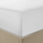 Lyla Lyocell Blend Plain Dye Fitted Sheet - White - DUSK