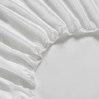 Lyla Lyocell Blend Plain Dye Fitted Sheet - White - DUSK