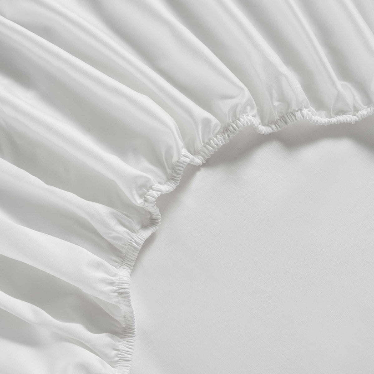 Lyla Lyocell Blend Plain Dye Fitted Sheet - White - DUSK