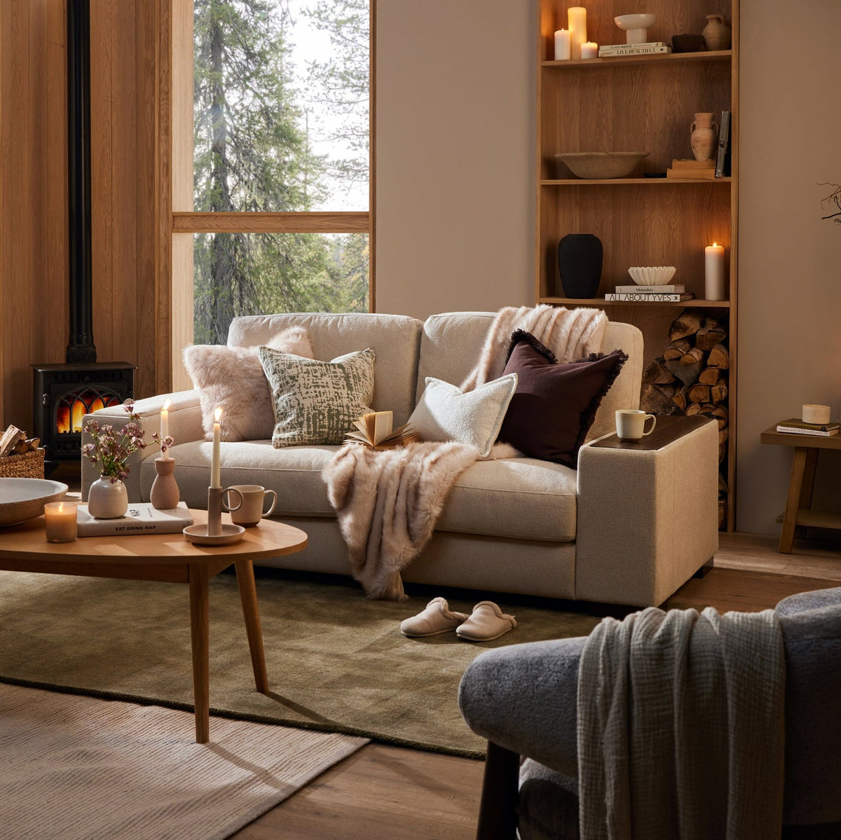 Lyon 2 Seater Sofa - Speckled Sand Boucle - DUSK