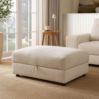 Lyon Pouffe - Speckled Sand Boucle - DUSK