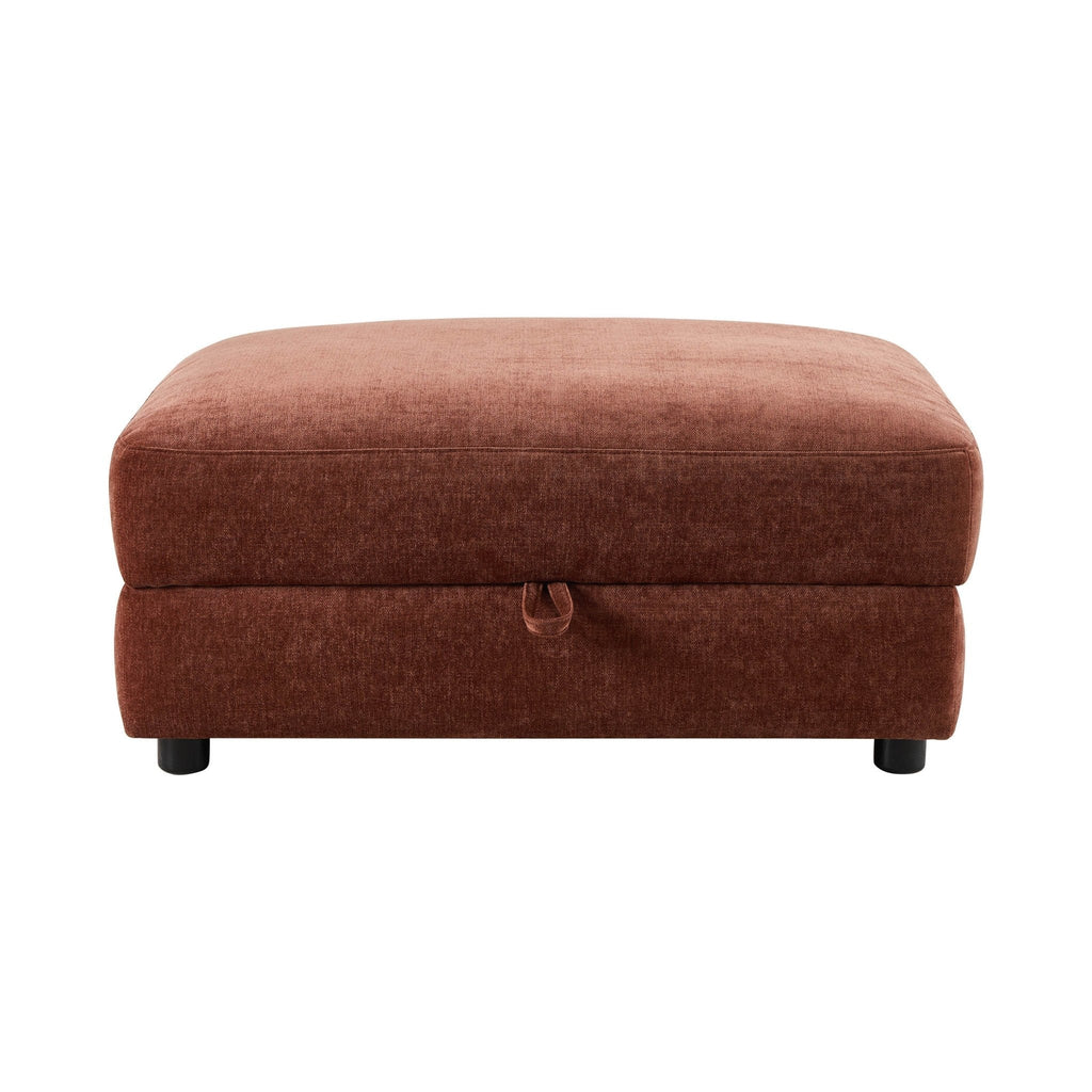 Lyon Storage Pouffe - Chenille Dark Rust - DUSK