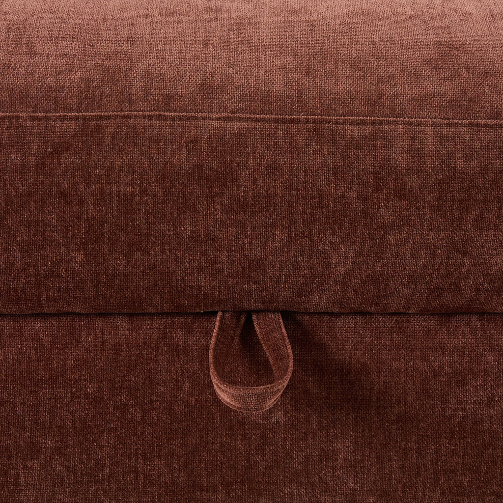 Lyon Storage Pouffe - Chenille Dark Rust - DUSK