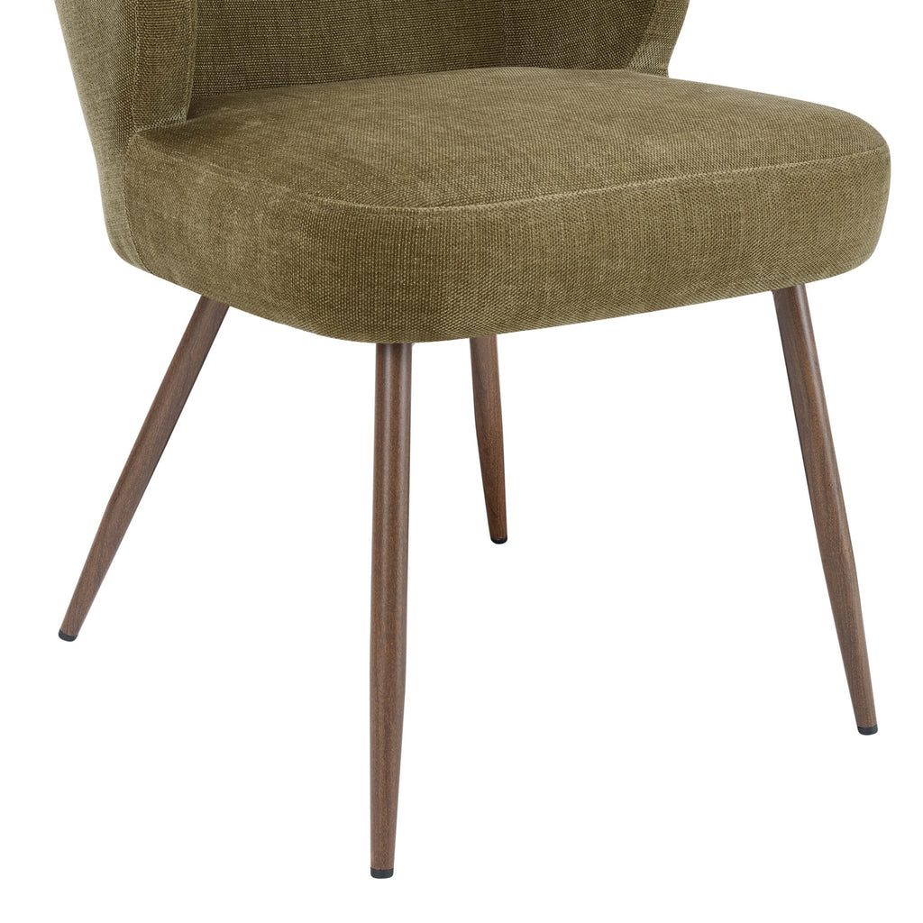 Mabel Set of 2 Dining Chairs - Chenille Olive - DUSK
