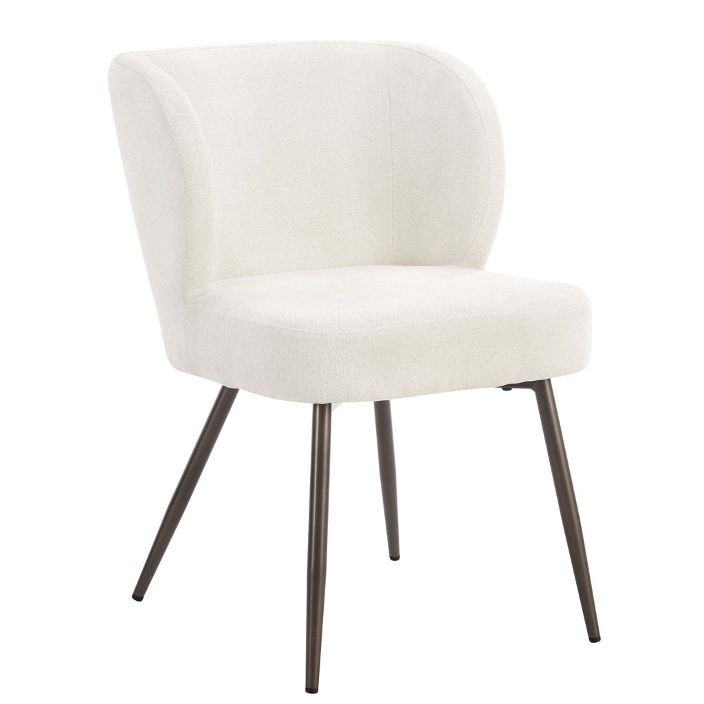Mabel Set of 2 Dining Chairs - Ivory Chenille - DUSK