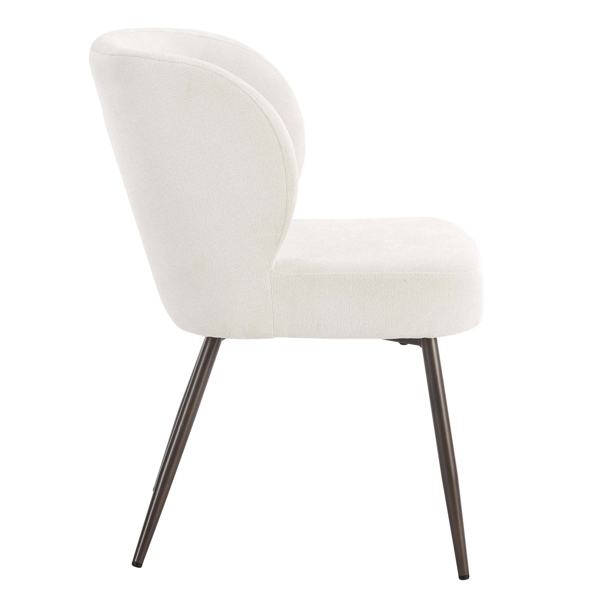 Mabel Set of 2 Dining Chairs - Ivory Chenille - DUSK