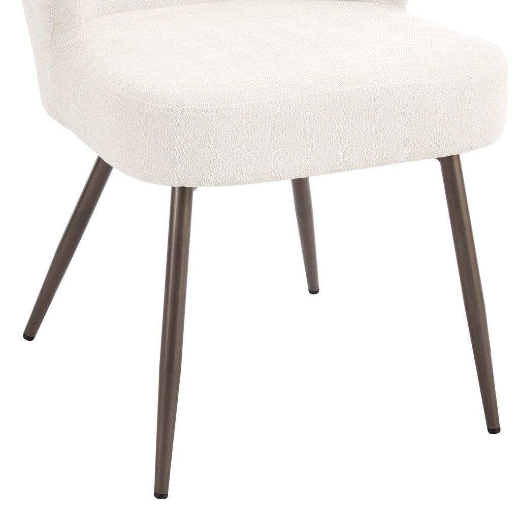 Mabel Set of 2 Dining Chairs - Ivory Chenille - DUSK