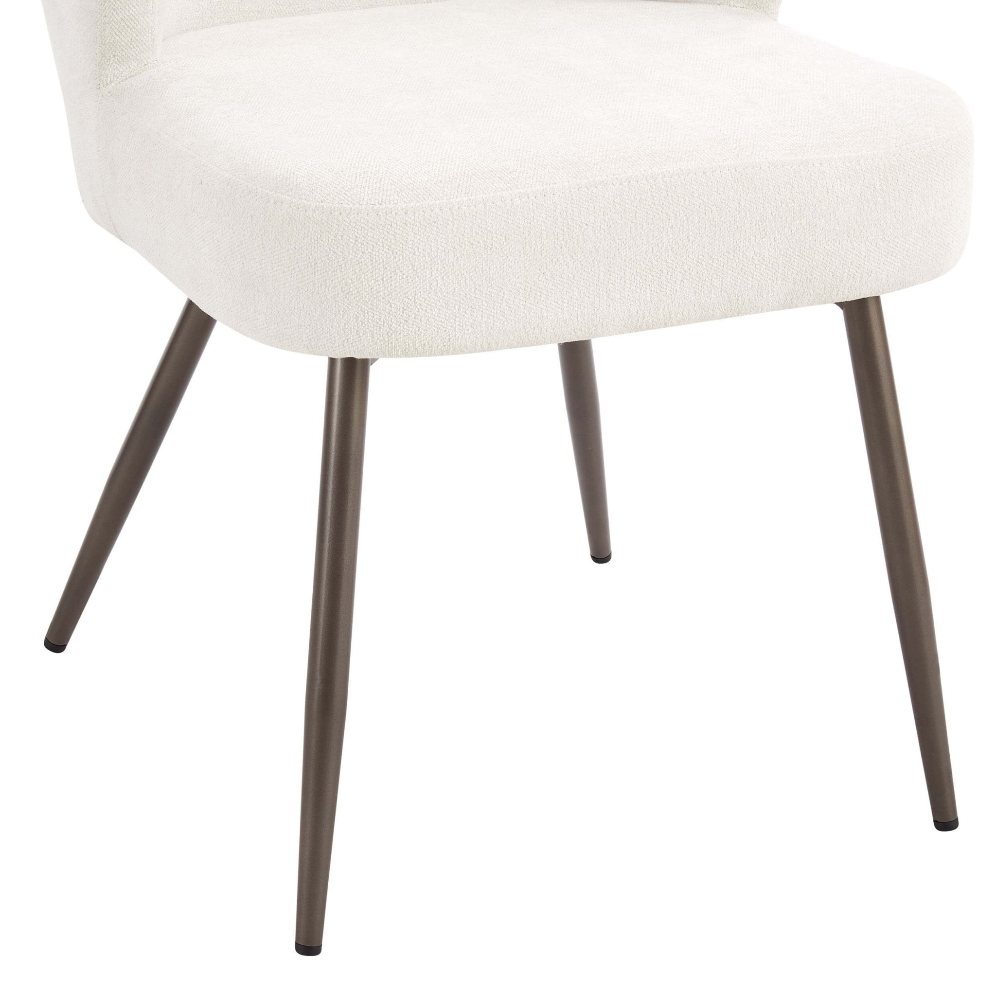 Mabel Set of 2 Dining Chairs - Ivory Chenille - DUSK