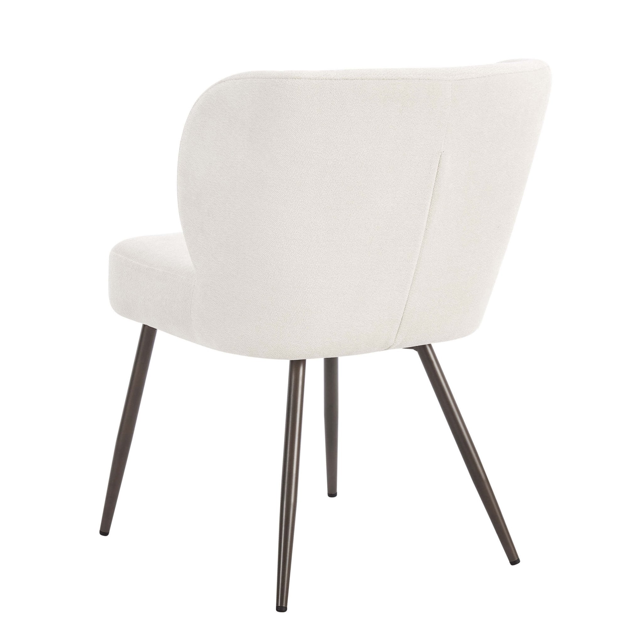 Mabel Set of 2 Dining Chairs - Ivory Chenille - DUSK
