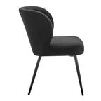 Mabel Set of 2 Dining Chairs - Linen Look - Black - DUSK