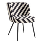 Mabel Set of 2 Dining Chairs - Mono Stripe - DUSK