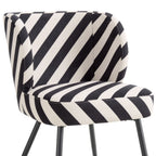 Mabel Set of 2 Dining Chairs - Mono Stripe - DUSK