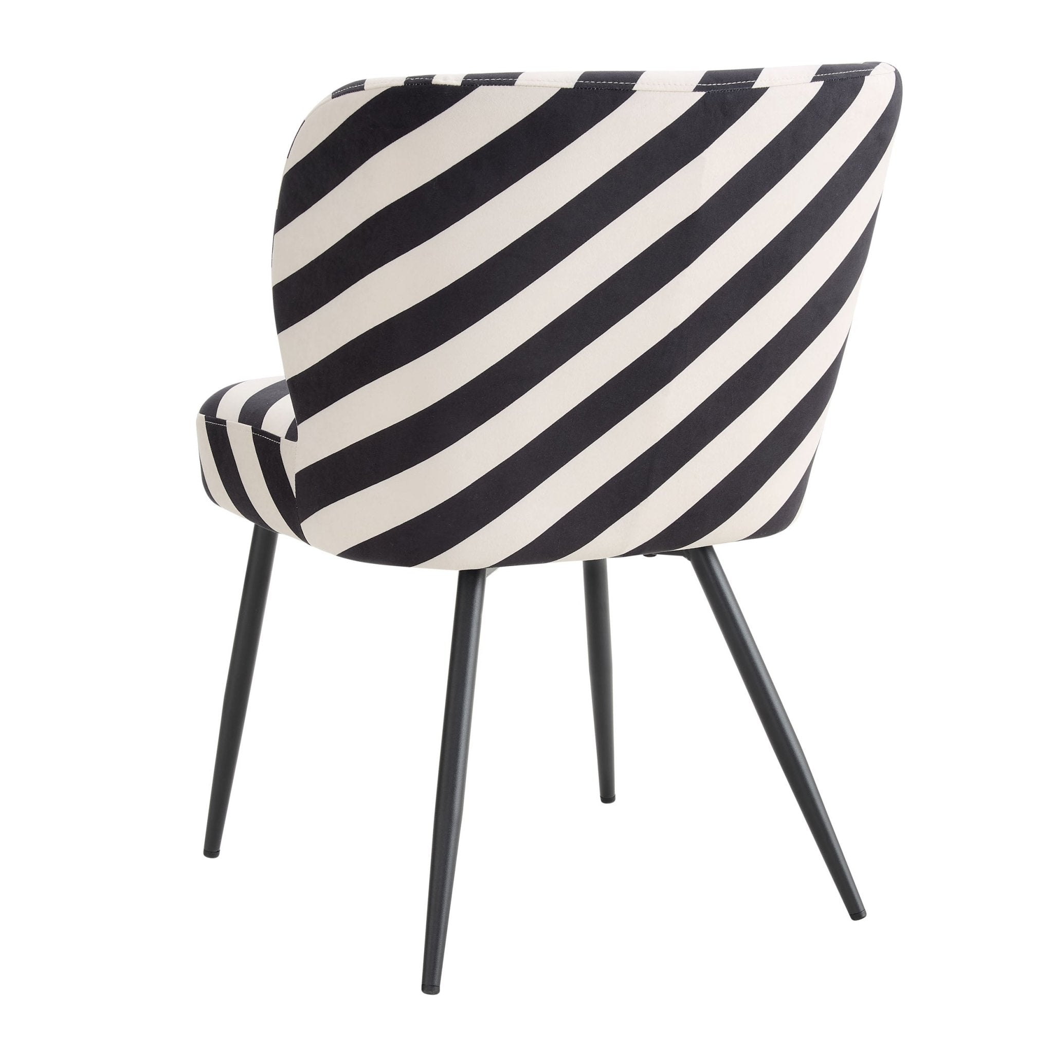 Mabel Set of 2 Dining Chairs - Mono Stripe - DUSK