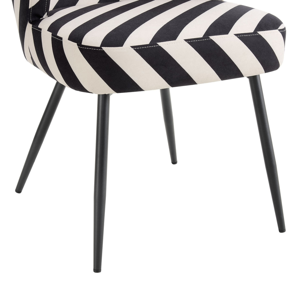 Mabel Set of 2 Dining Chairs - Mono Stripe - DUSK