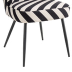 Mabel Set of 2 Dining Chairs - Mono Stripe - DUSK