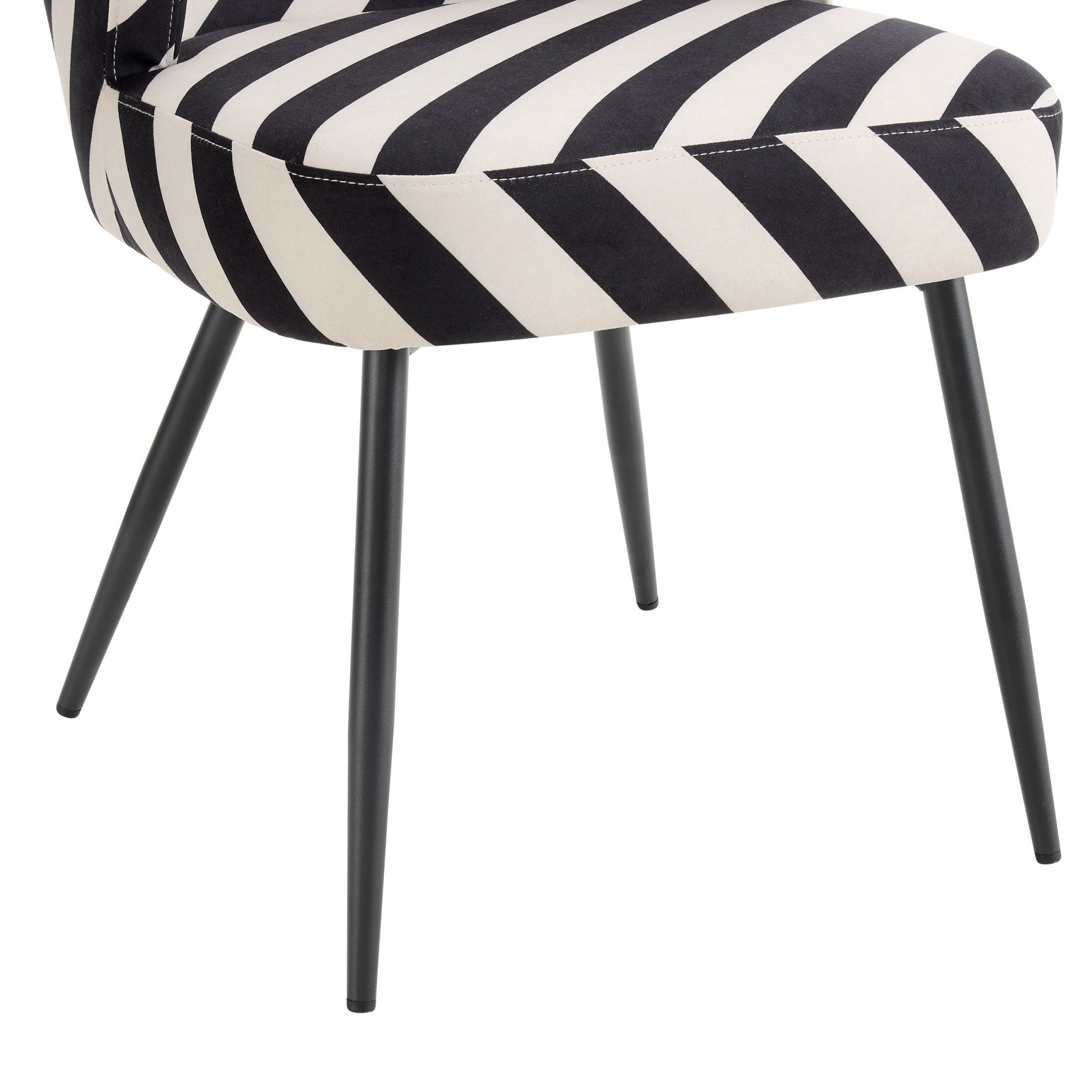 Mabel Set of 2 Dining Chairs - Mono Stripe - DUSK